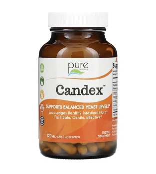 Pure Essence, Candex, 120 растительных капсул  Кандидаза