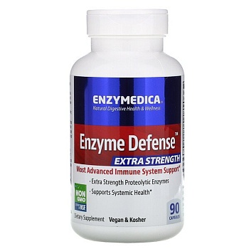 Enzymedica, Enzyme Defense, усиленный, 90 капсул Энзим