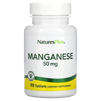 NaturesPlus, марганец, 50 мг, 90 таблеток 