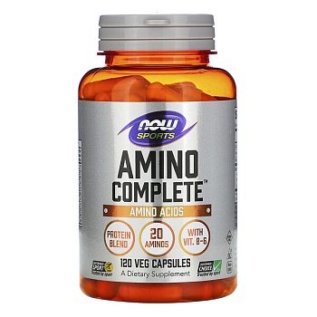 NOW Foods, Amino Complete, аминокислоты комплекс, 120 вегетарианских капсул