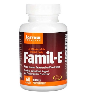 Jarrow Formulas, Famil-E, 60 капсул витамин Е
